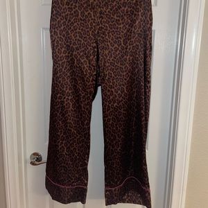 Satin cheetah pajama pants